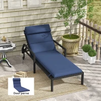 Outsunny Perna pentru sezlongul de exterior, Albastru inchis(m-2)