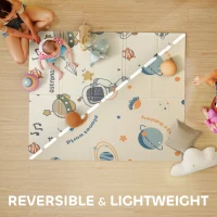 AIYAPLAY Space-Themed Baby Plat Mat Double Sided, Foldable, Water-Resistant for Outdoor/Indoor, 177 x 146 x 1.5cm(m-4)