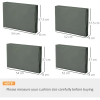 Outsunny  Replacement Cushion Cover Garden Rattan Patio Furniture Seat Cover Polyester Outdoor Deep Grey- No Cushion Included(m-3)