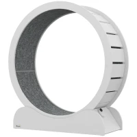 PawHut 39.4" Wooden Cat Running Wheel with Brake, White(m-1)