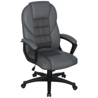 HOMCOM Faux Leather Office Chair - Charcoal Grey(m-1)