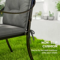 Outsunny Set of Four Padded Garden Seat Cushions - Light Grey(m-6)