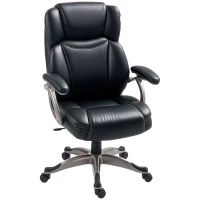 HOMCOM 49.5-59cm Faux Leather Office Chair - Black(m-10)