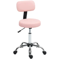 HOMCOM 360° Swivel Seat Salon Stool - Pink(m-1)