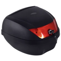 HOMCOM 28L Motorcycle Tail box Helmet Top Case Motorbike Luggage Storage Trunk Carrier Mount Rack w/ 2 Keys(m-10)