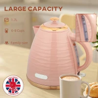 HOMCOM 3kW Rapid Boil Honeycomb Kettle - Pink(m-5)