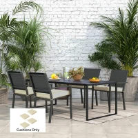 Outsunny 4-Piece Seat Cushions Pillow Replacement, Patio Chair Cushions Set with Ties for Indoor Outdoor, Beige(m-2)