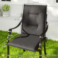 Outsunny Set of Four Padded Garden Seat Cushions - Charcoal Grey(m-3)