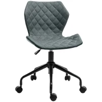 HOMCOM Office Computer Desk Chair, Swivel Task Chair no Arms, Fabric Study Chair with Adjustable Height and Rolling Wheels for Home Work, Grey(m-1)