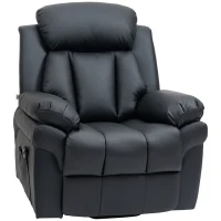 HOMCOM Power Lift Chair Recliner for Elderly, Electric Recliner Chair, Overstuffed Faux Leather Riser and Reclining Armchair with Remote Control, Side Pockets, for Living Room, Black(m-10)