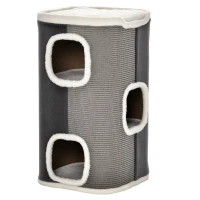 PawHut Sisal Cat Barrel with Soft Plush & Lamb Fleece Grey(m-10)