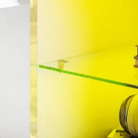 HOMCOM TV-kast met LED-verlichting, 2 kastdeuren, glazen plank, kabelopeningen, voor woonkamer, spaanplaat, wit(m-10)