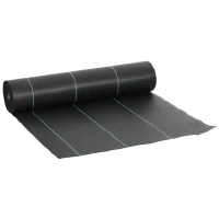 Outsunny 2m x 90m Weed Control Membrane, Heavy Duty Weed Control Barrier Fabric, 90gsm Ground Cover for Patios, Garden, Flower beds, Landscaping(m-10)