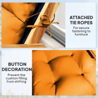 Outsunny 115 x 56cm Rocking Chair Padded Seat Cushion - Orange(m-6)