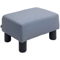 HOMCOM Microfiber Cloth Footstool, Small Foot Rest, Rectangle Sofa Stool for Bedroom Living Room, Grey(m-10)