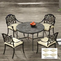 Outsunny 4-Piece Seat Cushion Pillows Replacement, Patio Chair Cushions Set with Ties for Indoor Outdoor, Beige(m-2)