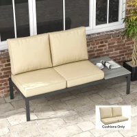 Outsunny 2 Seater Back and Seat Cushion Pillows Replacement, Patio Chair Cushions Set for Indoor Outdoor, Beige(m-2)