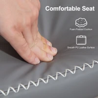 HOMCOM PU Leather Shoe Storage Bench - Grey(m-4)