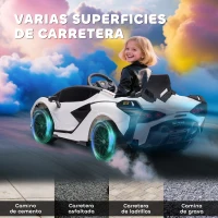 HOMCOM Coche Eléctrico Lamborghini SIAN 12V para Niños de +3 Años con Mando a Distancia Música MP3 USB 108x62x40 cm Blanco(m-7)