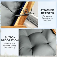 Outsunny 115 x 56cm Rocking Chair Padded Seat Cushion - Light Grey(m-6)