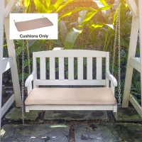 Outsunny 2-Seater Garden Bench Cushion with Ties, Swing Chair Cushion, Replacement Cushion for Outdoor Furniture, 110 x 46 cm, Beige(m-2)