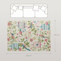HOMCOM Landteppich, vielseitig einsetzbar, Polyester, leichte Pflege, rutschfest, Bunt(m-3)