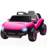 AIYAPLAY Volkswagen Licensed Kids Electric Car with Remote Control for Ages 3-6 Years, Pink(m-11)