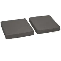Outsunny Set of 2 Garden Seat and Back Cushion Set - Replacement Cushions for Outdoor Furniture, Including Seat and Back Cushion, Dark Grey(m-9)
