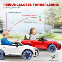 HOMCOM Kinderauto, Elektroauto, Audi-lizenziert, mit Sicherheitsgurt, Fernbedienung, Licht, rot+schwarz, 103 x 58 x 41cm(m-7)