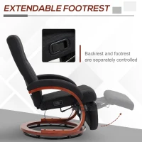 HOMCOM 135° Manual Reclining Swivel Chair, with Footrest - Black(m-5)