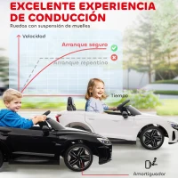 HOMCOM Coche Eléctrico para +3 Años AUDI RS e-tron GT Coche de Batería con Mando a Distancia 103x58x41 cm Blanco(m-7)
