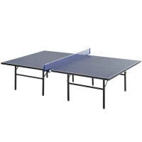 HOMCOM Tavolo da Ping Pong Pieghevole per Interni in MDF e Acciaio, 152.5 x 274 x 76 cm, Blu e Viola(m-10)