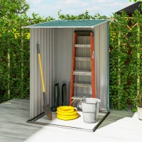 Outsunny Caseta de Jardín Metálica 0,92 m² 100x103x160 cm con 1 Puerta y Cerradura para Almacenamiento de Herramientas Verde(m-11)