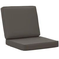 Outsunny Set of 2 Garden Seat and Back Cushion Set - Replacement Cushions for Outdoor Furniture, Including Seat and Back Cushion, Dark Grey(m-10)