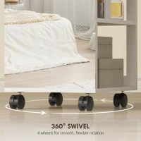 HOMCOM Miroir à Bijoux avec Lumières LED Armoire à Bijoux à Rotation de 360° Serrure et Clés Surface Blanc et Doublure Beige(m-4)