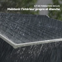 Outsunny Abri de Jardin 4,83 m² Dim. 2,77L x 1,95l x 1,92H m Fondation Incluse Porte coulissante ventilations tôle Acier Gris(m-7)