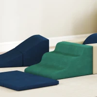 AIYAPLAY Jeu de 7 Blocs de Mousse pour Enfants Blocs de Psychomotricité Jouet d'Apprentissage pour Grimper et Ramper Bleu(m-5)