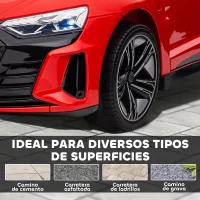 HOMCOM Coche Eléctrico para Niños de +3 Años AUDI RS e-tron GT Coche de Batería con Mando a Distancia 103x58x41 cm Rojo(m-9)