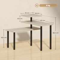 HOMCOM Küchenregal mit 3 Ebenen und 3 Drehbaren Regalen Metallrahmen und Stufendesign für Esszimmer Wohnzimmer Natural(m-3)