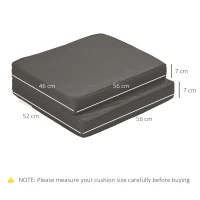 Outsunny Set of 2 Garden Seat and Back Cushion Set - Replacement Cushions for Outdoor Furniture, Including Seat and Back Cushion, Dark Grey(m-3)