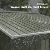 Outsunny Geräteschuppen mit Schiebetüren 2,77 x 1,95 x 1,92cm Metall Hellgrün(m-7)