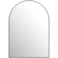 HOMCOM Miroir mural arqué miroir de salle de bain avec cadre en alliage d'aluminium pour chambre salon entrée 50 × 70 cm noir(m-11)