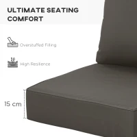 Outsunny Outdoor Seat and Back Cushion Set Patio Deep Seating Chair Replacement Cushion(m-5)