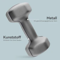 SPORTNOW Zestaw hantli 2×6 kg — sześciokątne, przyjazne dla podłogi, antypoślizgowe, szare(m-5)