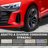 HOMCOM Macchina Elettrica per Bambini 5 Anni max Licenza Audi con Pulsanti, Cinture e Fari, 103x58x41 cm, Rossa e Nera(m-9)