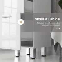 Kleankin Dulap Baie 4 Sertare – Alb Lucios, Depozitare Compacta(m-5)