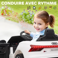 HOMCOM Voiture électrique enfant 12 V - véhicule électrique avec télécommande parentale fournie - V. Max. 5 Km/h - effets sonores, lumineux - Audi RS E-tron GT blanc(m-8)