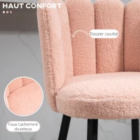 HOMCOM Lot de 2 tabourets de bar, chaises de bar avec dossier et repose-pieds, pieds en acier, 52 x 53 x 93 cm, rose(m-5)