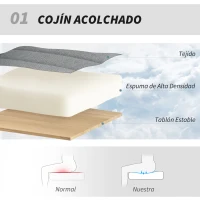 HOMCOM Silla de Oficina sin Brazos Silla de Escritorio Basculante con Piernas Cruzadas Asiento Ancho y Altura Ajustable Gris(m-4)