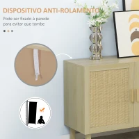 HOMCOM Aparador 3 Portas  Estilo Cannage para Sala de Estar com Prateleiras Ajustáveis para Sala de Jantar Entrada 136x41x70 cm Madeira(m-7)